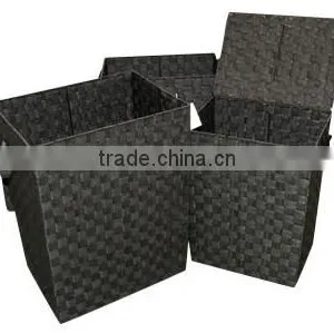 Unique Plastic Woven Storage Tote, Set of 2 thumbnail-4