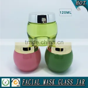 120ML Empty Green Coloured Facial Mask Glass Jar thumbnail-1