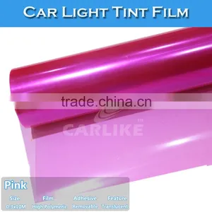 CARLIKE Transparent Polyacrylate Easy Cleaning Pink Car Headlight Vinyl Film thumbnail-1