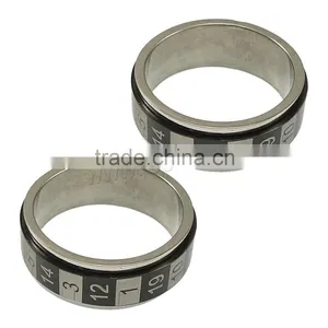 Number Pattern Two Tone Stainless Steel Finger Ring thumbnail-2