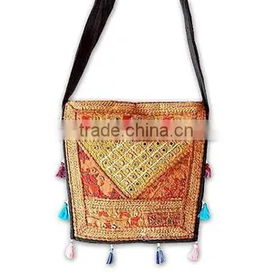 INDIAN HANDMADE JOGI ALTERATION LONG STRIPE FLAP HANDBAG-at Discounted Prices Directly From Manufacturer in India. thumbnail-1