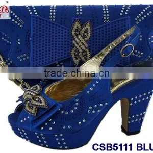 CSB5111 Newest Design 2016 Woman Hot Selling Shoes With Matching Bags Crystal Cluth Factory Price Shoes Whole Sale Price thumbnail-1