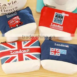Newest Euro Style Canvas Coin Purse With Embroidery Logo for Wholesales thumbnail-1