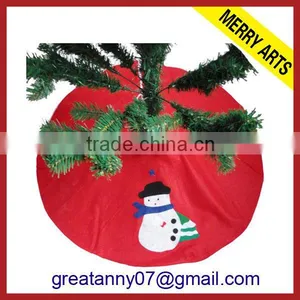 Website Rattan Christmas Tree Skirt With Snowman Embroidery Design thumbnail-1