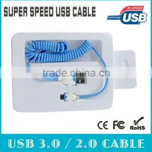 Top Quality Mobile Phone Accessories Coild Micro USB 2.0 Cables for Samsung Galaxy s3 s4 thumbnail-1
