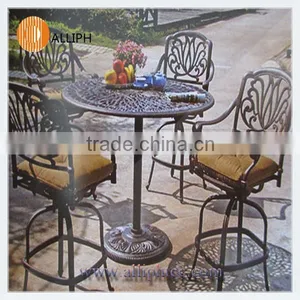 High Quality Aluminum Furniture Outdoor Bar Stool Table Set thumbnail-1