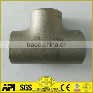 1 Inch Sch10 Ss304 Butt Weld Pipe Fittings Equal Tee thumbnail-1
