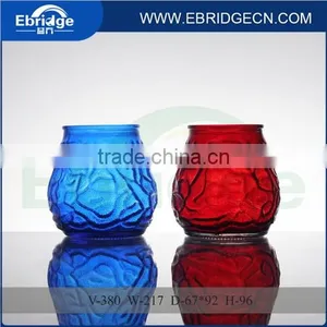 Hand Made Spray Colour Glass Candle Holder Hurrican Lamp thumbnail-1