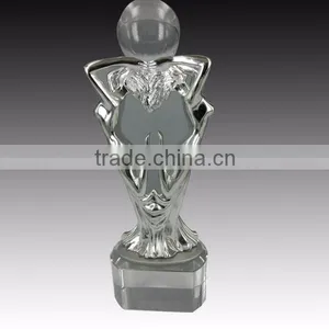 Hot Metel Copper Color Crystal Globe Trophy Souvenirs Award For Wholesale Resin Trophy thumbnail-1