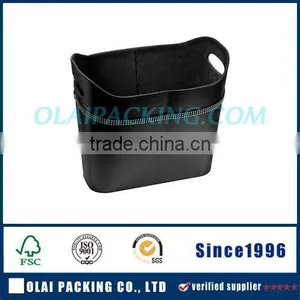 Practical Large Capacity PU Leather Box for Hamper Black thumbnail-1