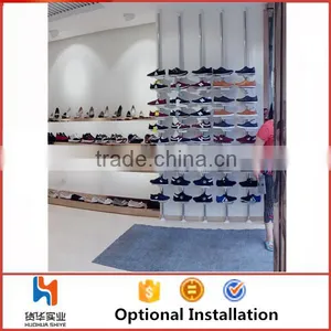 Huohua Metal Material Easy Assembly Muti-functional Shoe Shop Using Revolving Shoe Rack thumbnail-5