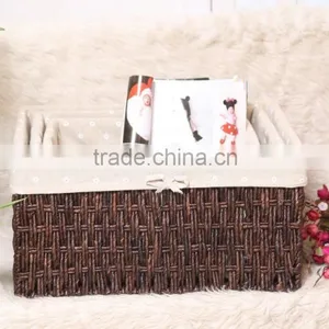 Multifunction Natureal Weaving Storage Basket With Linning Customize thumbnail-1