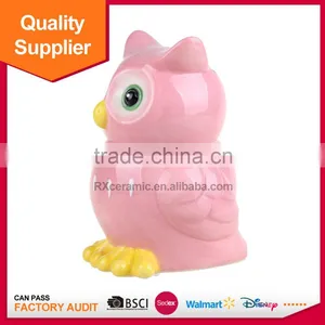 Hot Selling Creative Ceramic Animal Owl Piggy Bank as Children Gift thumbnail-3
