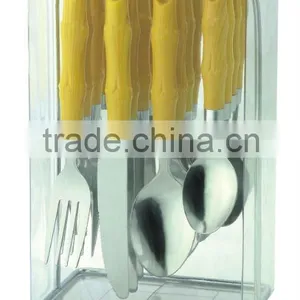 Hot-sale Stainless Cutlery Set, Stainless Steel Cutlery, Stainless Steel Tableware Packing With Iron Stand and PVC Box thumbnail-1