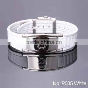 Noproblem P035 FDA Cool Man Germanium Scalar Charm Power Tourmaline Stainless Silicone Fashion Health Bracelet thumbnail-5