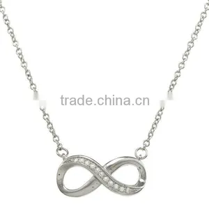 2013 Fashion Sterling Silver Infinite Silver Necklace Jewelry thumbnail-1