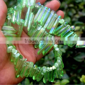 Green Aura of Titanium Coating on Quartz Crystal Necklace for Healing thumbnail-6