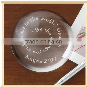 2016 Wholesale 3d Laser Engraved Crystal Half Ball Domed Crystal Paperweight thumbnail-1