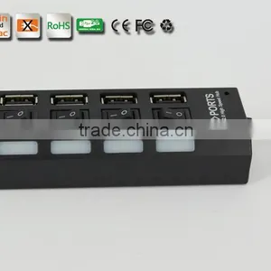 Super Speed Usb Por Hub, 5Gbps 4 Port Usb 3.0 Hub With Individual Switches and LED Indicators thumbnail-6