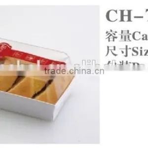 DISPOSABLE PS COOKIES BISCUIT SNACK PACKING BOX RECTANGULAR CONTAINER WITH LID WHITE COFFEE BLACK COLOR ECONOMIC CH70 thumbnail-3