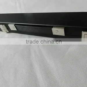 Luxury 3/4 BLACK Leather Snooker Pool Cue Case. thumbnail-4