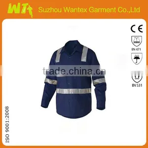Wholesale Navy Safety hi Vis Softshell Jacket With 3M Reflective Tape thumbnail-1