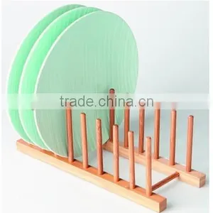 Daily Bamboo Wooden for Color Ceramic Plate Bamboo Rack Stand Holder thumbnail-2