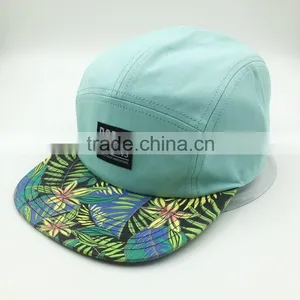 Custom Design Your Own Logo Flat Brim 5 Panel Skull Cap thumbnail-2