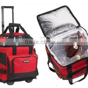Fashion Trolley Food Cans Insulated Cooler Ice Bag With Wheel thumbnail-1