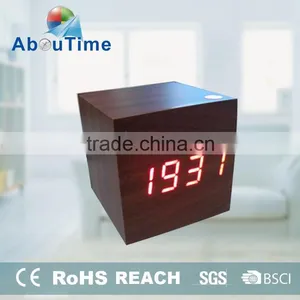 Professional Design Environment-friendly Square Shape Led Wooden Clock With Large LED Digital Display thumbnail-1
