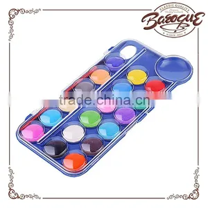 Professional 18 Colors Child Watercolor Paint Cakes Set Bulk,tempera Kids Paint Powder Paint Watercolor With One Brush thumbnail-1