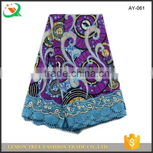 High Quality Hollandaise Wax Lace Fabric African Embroidered Wax Lace Fabric thumbnail-1
