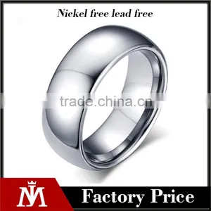 Men Shinny Silver Blank Tungsten Ring thumbnail-1