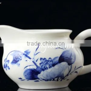 200cc "lotus" Painting Blue & White Ceramic Water Pitcher thumbnail-1