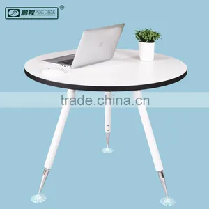 Easy Assembly Modern Design Office Round Desk Wood Steel thumbnail-1