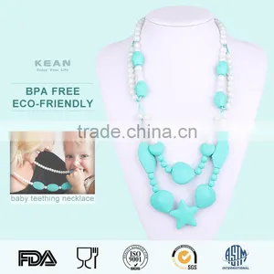 Kean Latest Design Silicone Beaded Teething Necklace for Baby Chewing thumbnail-6
