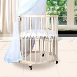 Solid Wood Sleigh Baby Crib / Baby Cot / Baby Bed With Wider Slats thumbnail-1