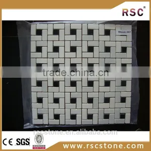 2" Hexagon Carrara Wave Pattern Marble Mosaic thumbnail-1