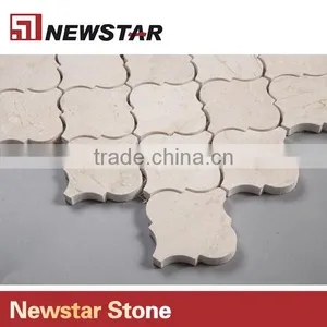 Newstar Crema Beige Arabesque Marble Lantern Brown Stone Tile Backsplash thumbnail-3