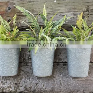 Galvanized Zinc Hanging Garden Flower Planter thumbnail-1