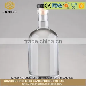 Refillable 750ml Vodka Liquor Display Glass Bottle With Synthetic T-Top Stopper thumbnail-1