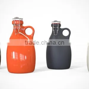 Customized Round Beer Bottle Ceramic Beer Growler thumbnail-2