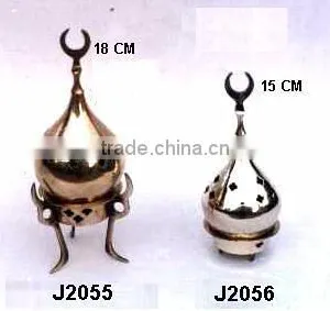 Mirror Polished Brass Incense Holder Crecent for Incense Sticks thumbnail-1