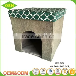 Washable Plaid Oxford Cloth Teddy Mattress Fabric Material Foldable Cheap Luxury Cat House thumbnail-1