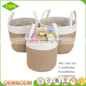 Customized Set 3 Foldable Collapsible Laundry or Toy Fabric Storage Basket thumbnail-1
