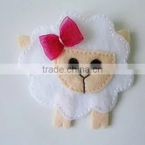 Express Hot Sale High Quality New Products Wholesale Eco Handmade Felt Sheep Shaped Hair Pin Made in China thumbnail-1
