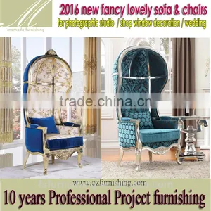 YM03 Fancy Fun Newcalssic High Back Decoration Leisure Chair Butterfly Velvet Wedding Chair Hotel Photo Studio Shop Window Chair thumbnail-1