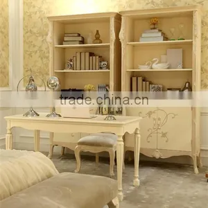 Antique Style Hand Painting in Ivory Color Wooden Carved Children Bookcase/filling Cabinet -BF07-70354B thumbnail-2