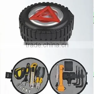 16 Pcs Tire Shape Tool Box ,tire Multi Tool Kit The Best Selling Products Tire Shape Auto Tool Kit With Emergency Triangle thumbnail-2
