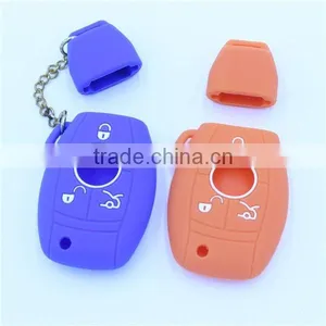 New Arrival 3 Button Silicone Car Key Shells for Mercedes-ben Key With Chains thumbnail-1